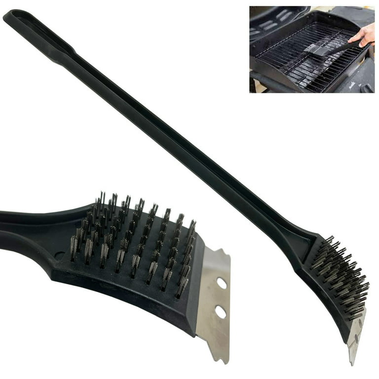 SPRING PARK BBQ Barbecue Grill Cleaner Brush Metal Scraper Steel Wire Brush  Tool 