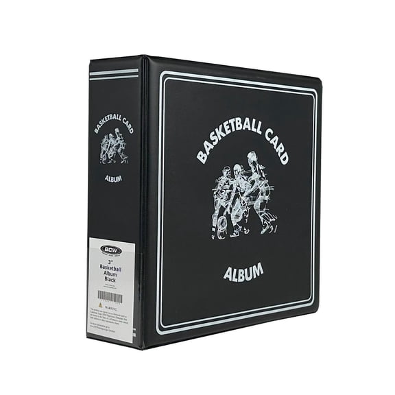 1 BCW 3" Heavy Duty D-ring Black Basketball Binder Album