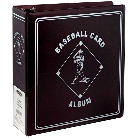 1 BCW 3" Heavy Duty D-ring Burgundy Baseball Binder Album