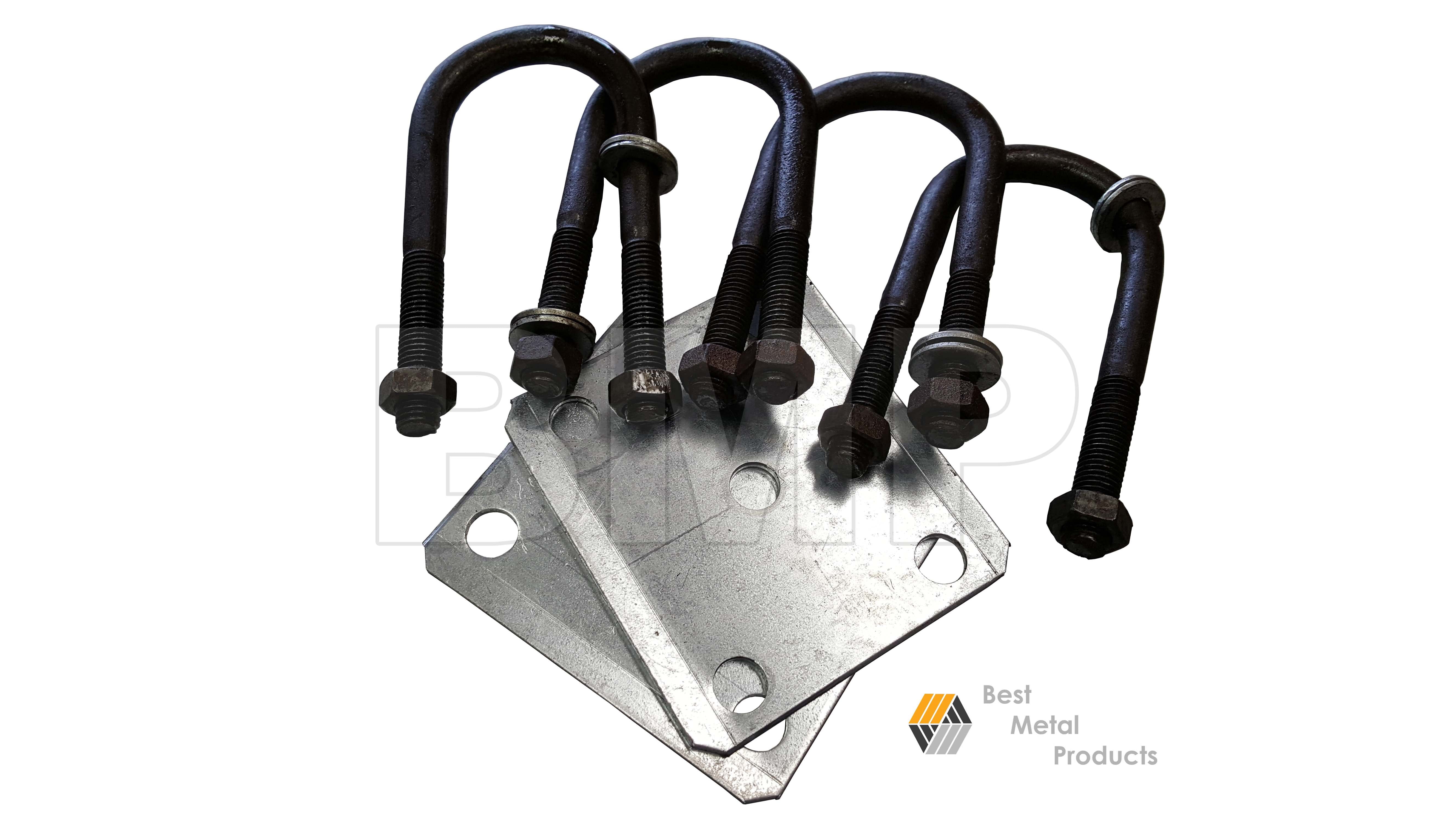 (1)BOAT TRAILER LEAF SPRING AXLE ROUND M14 U-BOLT KIT 9/16"X 2.4"X5 1/2" 1000404