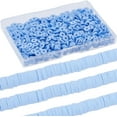 thumbnail image 1 of 1 BOX 1000PCS+ 6mm Light Blue Clay Heishi Beads Bulk Polymer Round Beads Small Refill Flat Disc Vinyl Spacer Loose Bead, 1 of 6
