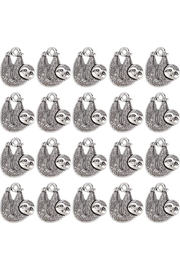1 BOX 100Pcs Koala Charms Bulk Silver Koala Bear Charm Tibetan Style Alloy Vintage Koala Animal Charms for Jewelry Making Charms Supplies Diy Craft Bracelet Necklace Beginner Women Adult Silver