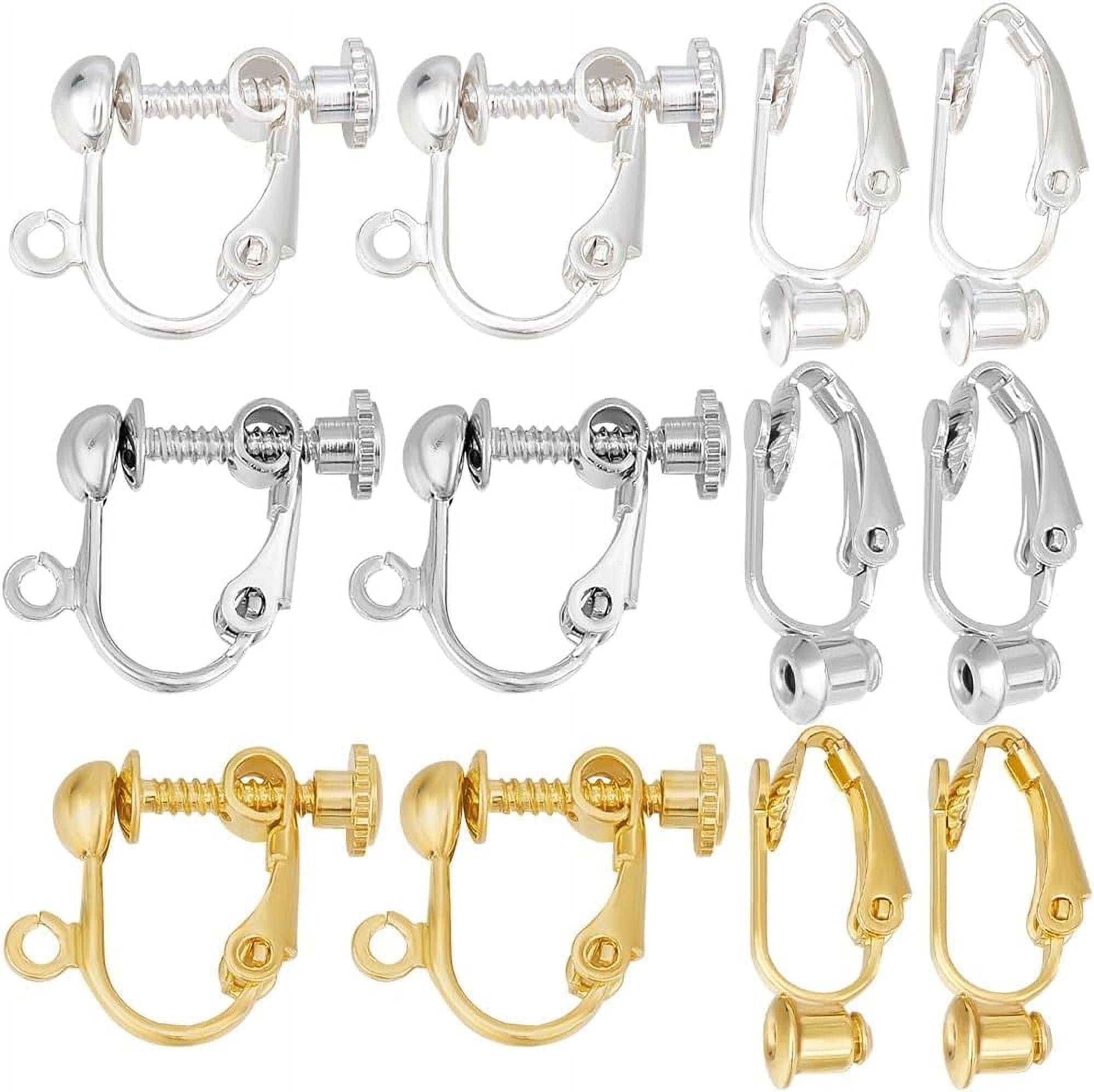 BOX 36PCS Brass Earring Converter Clip Backs Findings Gold