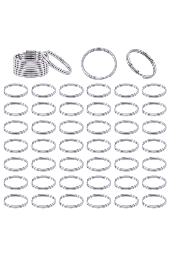 1 BOX 50PCS 25mm Stainless Steel Split Rings Silver Key Ring Double Loop Jump o Rings Connector Linking Keychain Ring BulkDIY