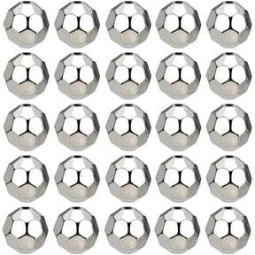 1 BOX 60PCS 16mm Silver Disco Ball Beads Bulk Silver Faceted Beads Rondelle Reflective Focal Plastics Mini Bright Round Loose Spacer Beads for Jewelry Making Beading Kit Bracelet Party Decor for DIY