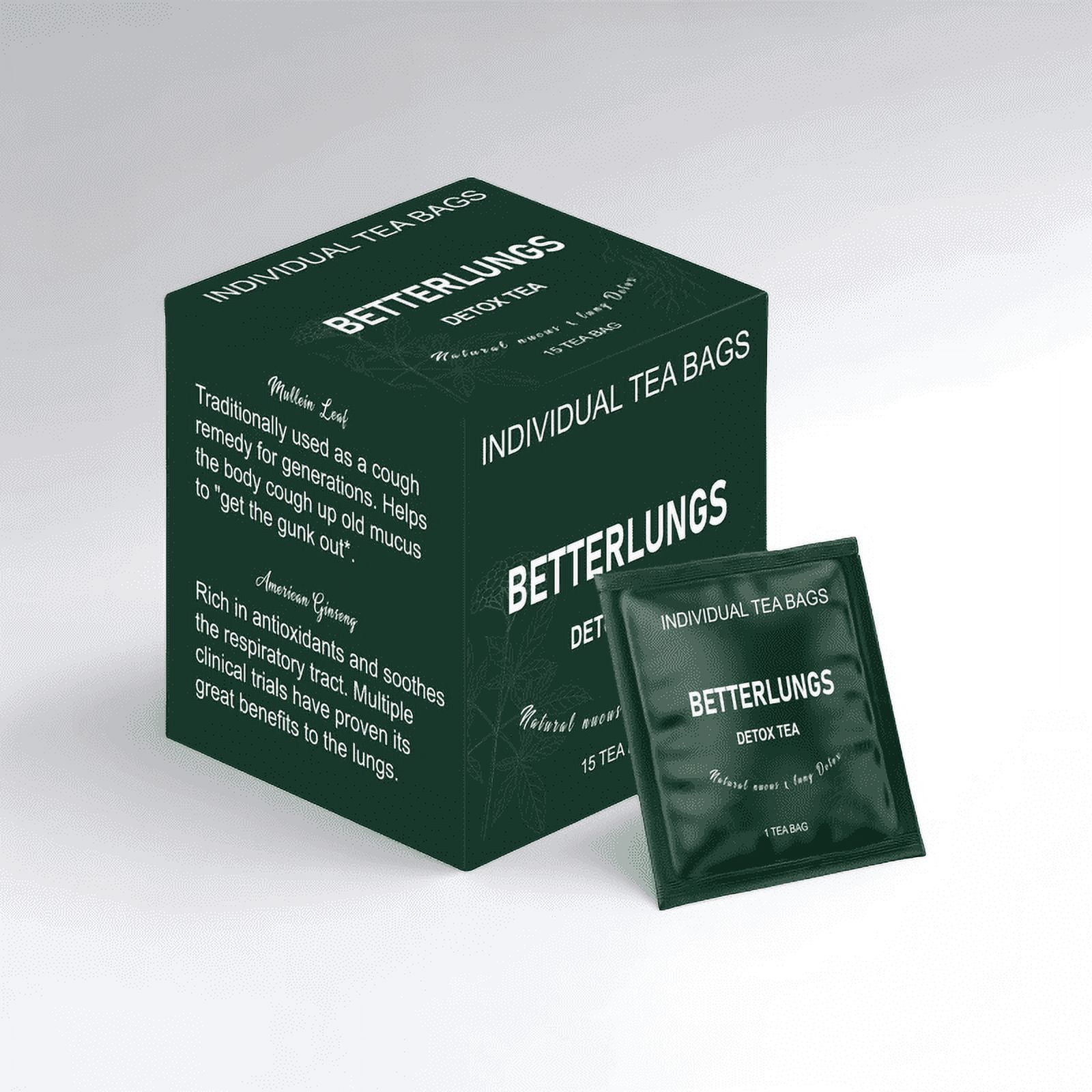 (1 BOX)BetterLungs Lung Support Tea Bags for Lung Cleanse & Mucus Detox ...
