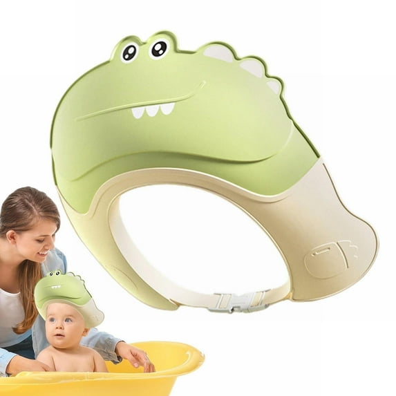 1×Baby Bath Cap,Cap Shampoo Cap Baby Cartoon Shower Cap Shield Soft Adjustable Visor Bathing Hat With Eye And Ear