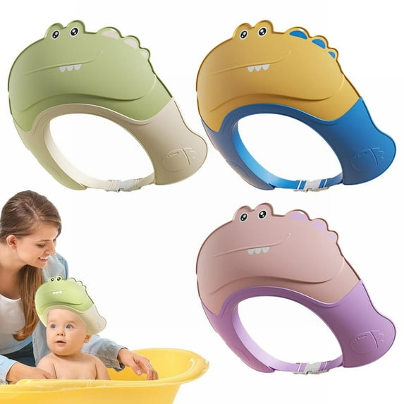 1×Baby Shower Cap Cap Shampoo Cap Cartoon Shower Cap Shield Soft Adjustable Visor Bathing Hat With Eye and Ear Bathroom Products