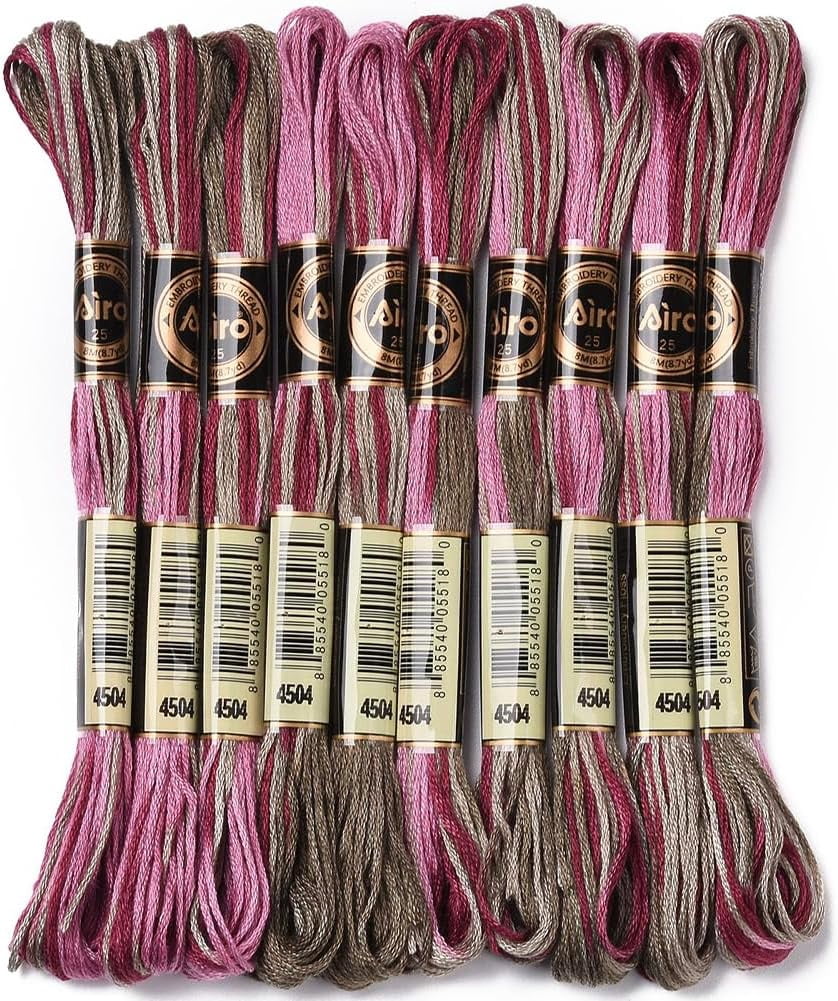 1 Bag 10 Skeins 6-Ply Polyester Embroidery Floss Cross Stitch Threads ...