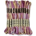 thumbnail image 1 of 1 Bag 10 Skeins 6-Ply Polyester Embroidery Floss Cross Stitch Threads Segment Dyed Purple 0.5mm 8.75 Yards(8m)/skein, 1 of 8