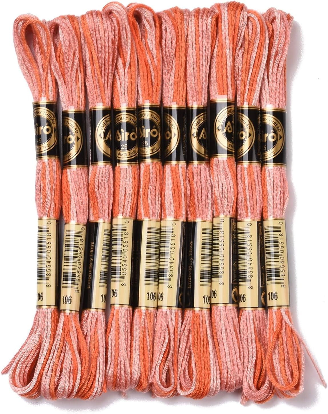 1 Bag 10 Skeins 80m 0.5mm 6-Ply Polyester Embroidery Floss Stitch ...