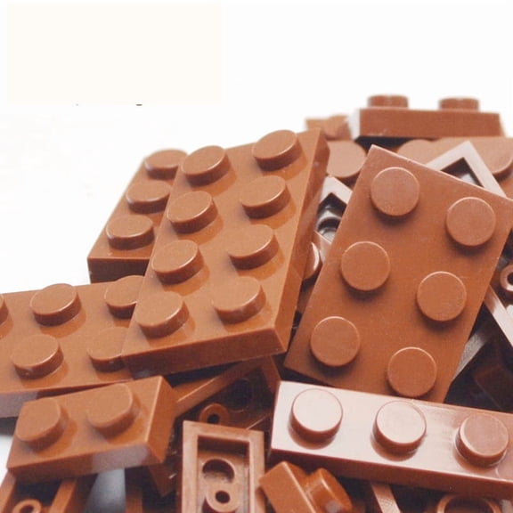 1 Bag 100PCS 12 Shapes Thin Plate Parts City Bulk Building Blocks Mixed Accessory Creative Bricks Compatible Brand 1x1 1x2 1x4 Dots
