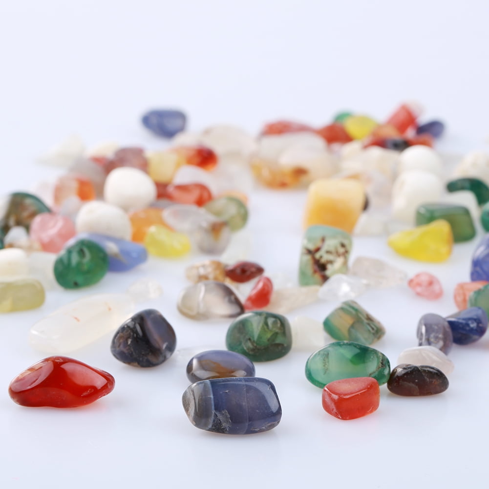 XWQ 1 Bag 100g Colorful Mixed Irregular Shape Tumbled Stones Rock Gem Beads  Chips 