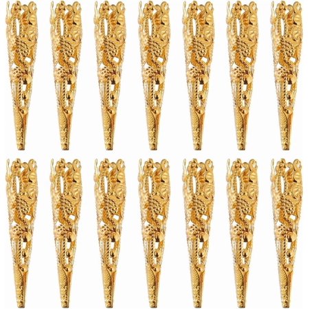 1 Bag 150PCS Iron Bead Cones Golden 42x8mm Hole: 1mm