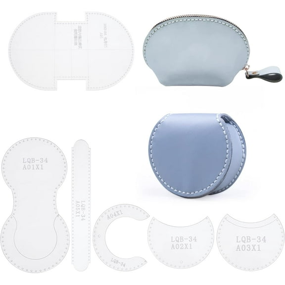 1 Bag 2 Styles Acrylic Wallet Template Coin Purse Acrylic Template Clear Acrylic Handbag Template Leather Pattern Stencil Acrylic Leather Template