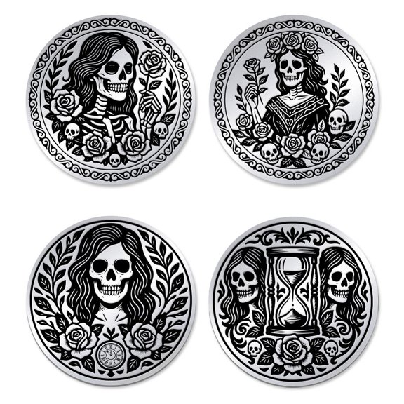 1 Bag 201 Stainless Steel Commemorative Coin Decision Maker Coin Double Sided Laser Engraving Flat Round 30x2mm 2pcs/set DIY