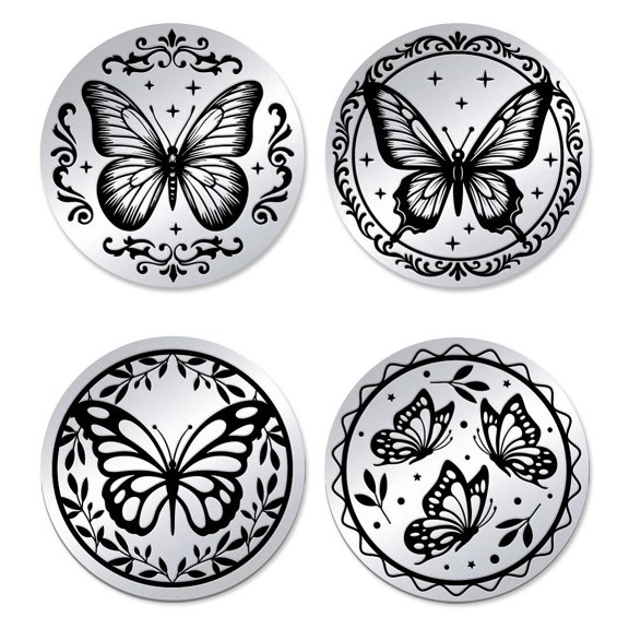1 Bag 201 Stainless Steel Commemorative Coin Decision Maker Coin Double Sided Laser Engraving Flat Round Butterfly 30x2mm 2pcs/set DIY
