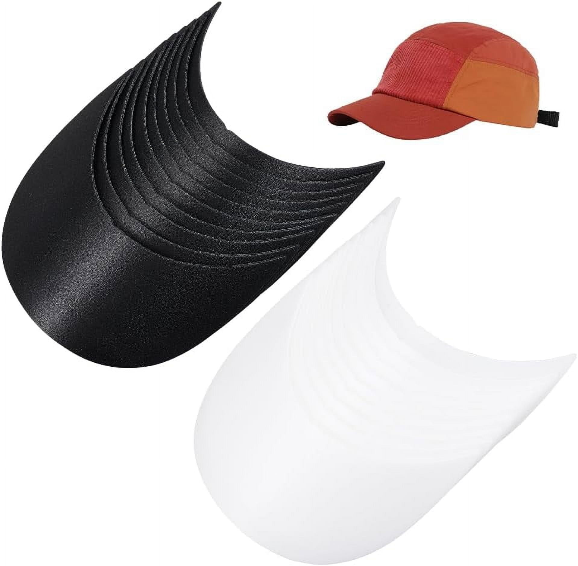1 Bag 20pcs 6.5x5.1inch Baseball Cap Visor Insert White & Black Plastic ...