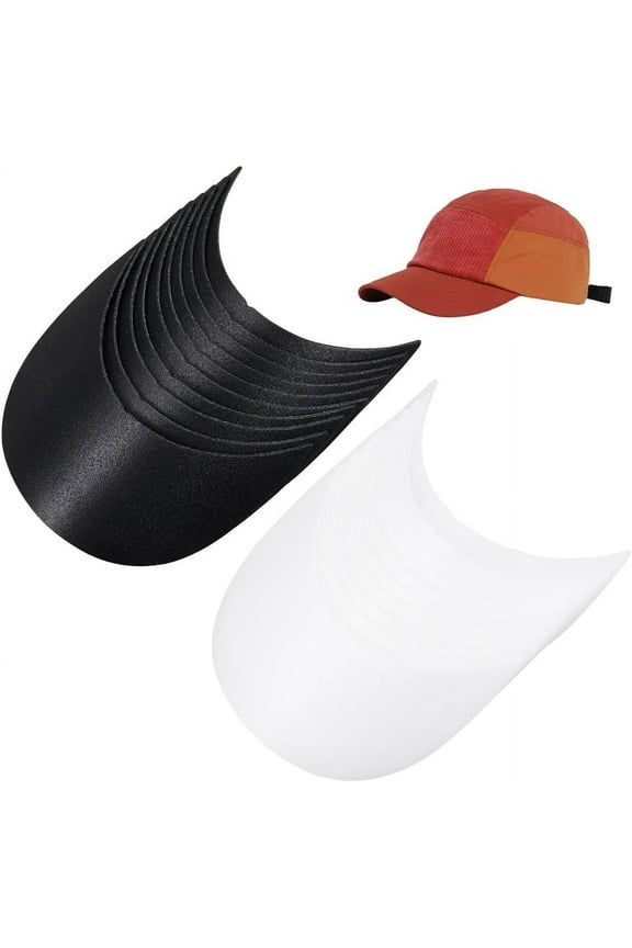 1 Bag 20pcs 6.5x5.1inch Baseball Cap Visor Insert White & Black Plastic Hat Brim Ball Cap Form Shaper Baseball Hat Shaper Bump Cap Insert for Craft Sewing Caps Supplies Making