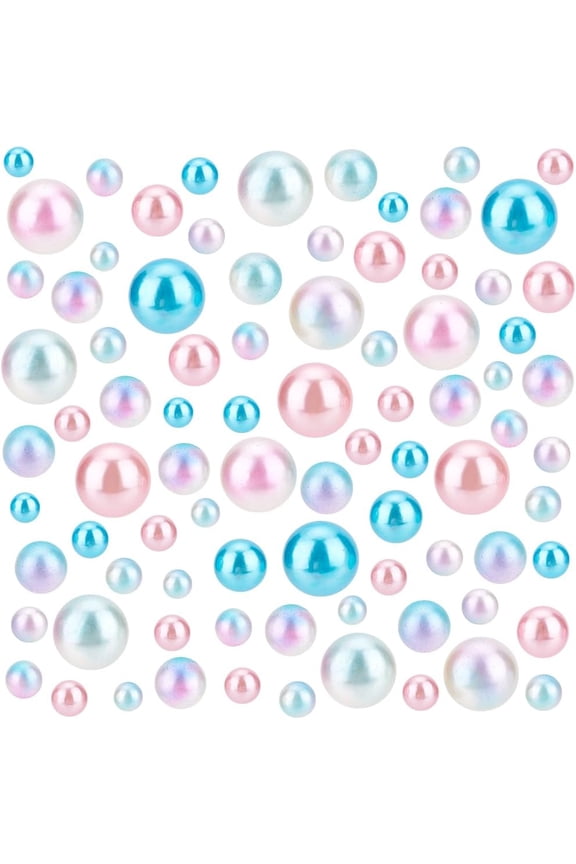 1 Bag 210 Pcs Floating Candyland Pearls NO Hole Pearl Beads Vase Filler 10/14/20mm Candle Pearls