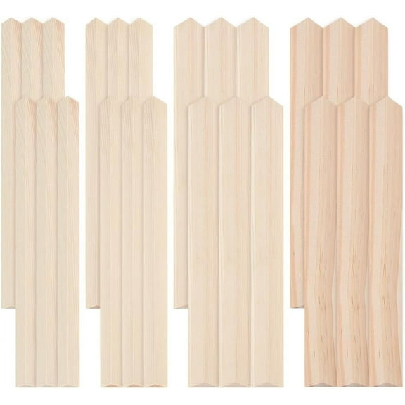 1 Bag 24pcs 4 Sizes Triangle Pine Wood Sticks 7.9 Inch Long Unfinished Craft Sticks