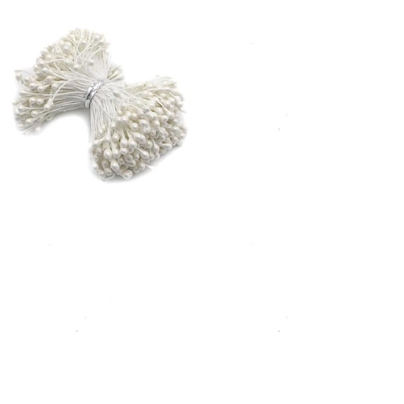 1 Bag 288Pcs Matte Gypsum Floral Core Double Heads Flower Stamen Pistil for Artificial Flower Making Scrapbook Home Wedding Decoration White 3mm DIY