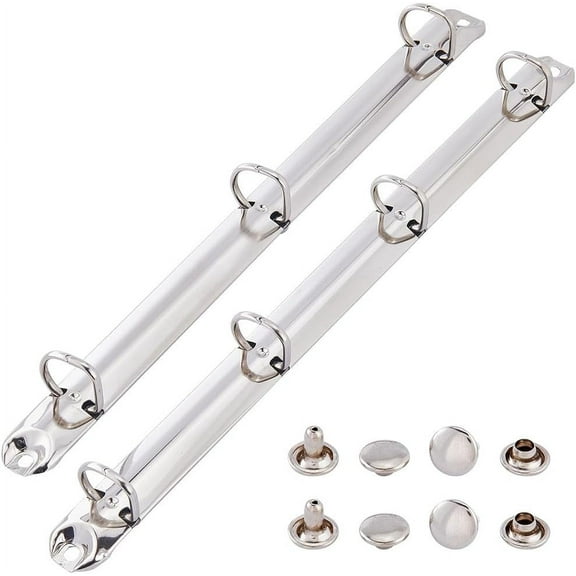 1 Bag 2Pcs Metal A4 Size 3-Ring 4-Ring Binder Mechanism Replacement Loose Leaf Book Binder Hinged Clamp kit D-Rings Leaf Binding Spines Combs for Organizers DIY Planners School Office Document