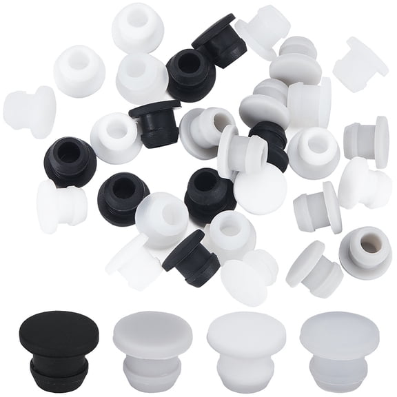 1 Bag 32Pcs 4 Colors Silicone Bottle Seal Plug Reusable Replacement Bottle Stopper Mixed Color 11x9mm Pin: 7mm 8pcs/color