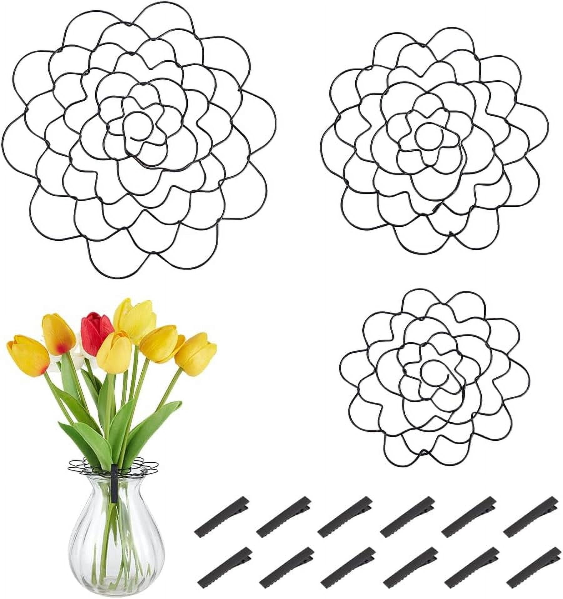1 Bag 3Pcs Stainless Steel Flower Arrangement Insert Lids with 12Pcs ...
