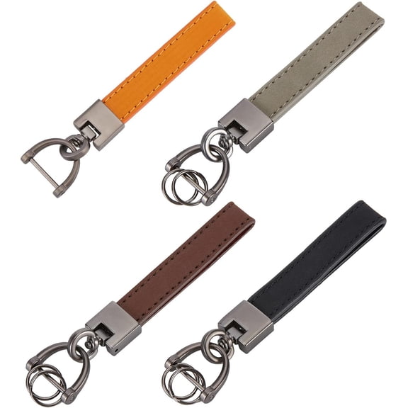 1 Bag 4 Sets 4 Colors Microfiber Leather Keychain with Iron Screwdriver and Alloy Key Clasps & Key Ring Mixed Color 1 set/color