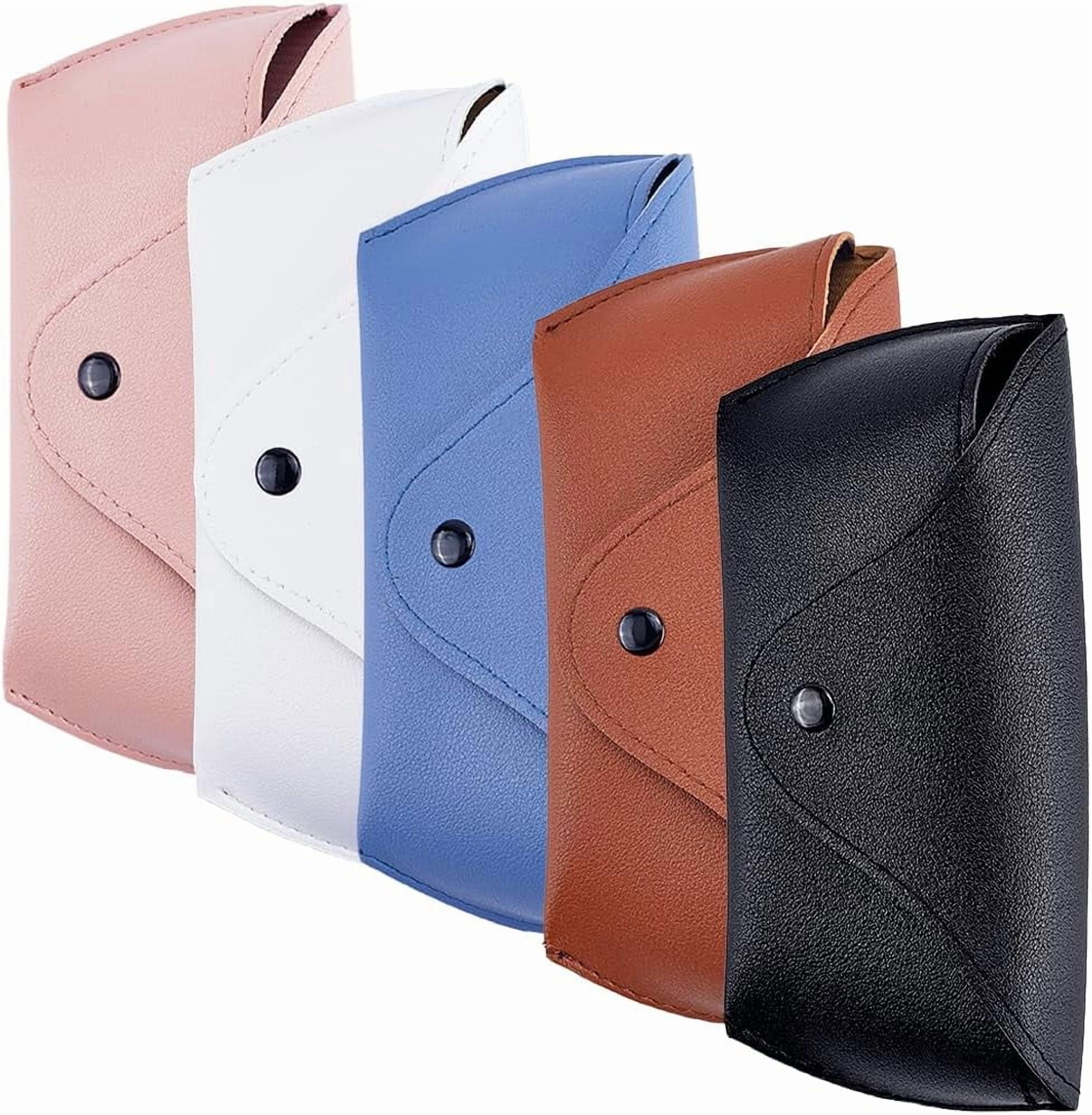 1 Bag 5Pcs 5 Colors Portable Leather Glasses Case Slim 