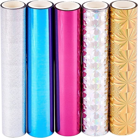 1 Bag 5Roll 5 Colors PET Heat Transfer Sheets Glossy Color Mixed Color 150mm 5 color 1roll/color 5roll