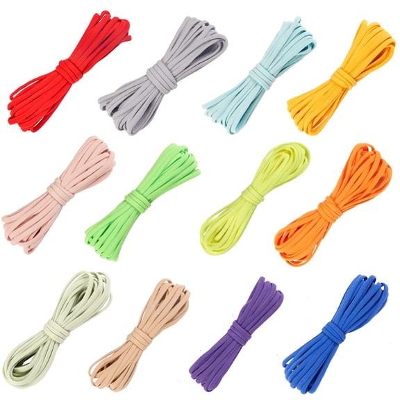 1 Bag 60M 12 Colors Flat Nylon Elastic Cord Garment Accessories Mixed Color 1/4 inch(5mm) 5m/color