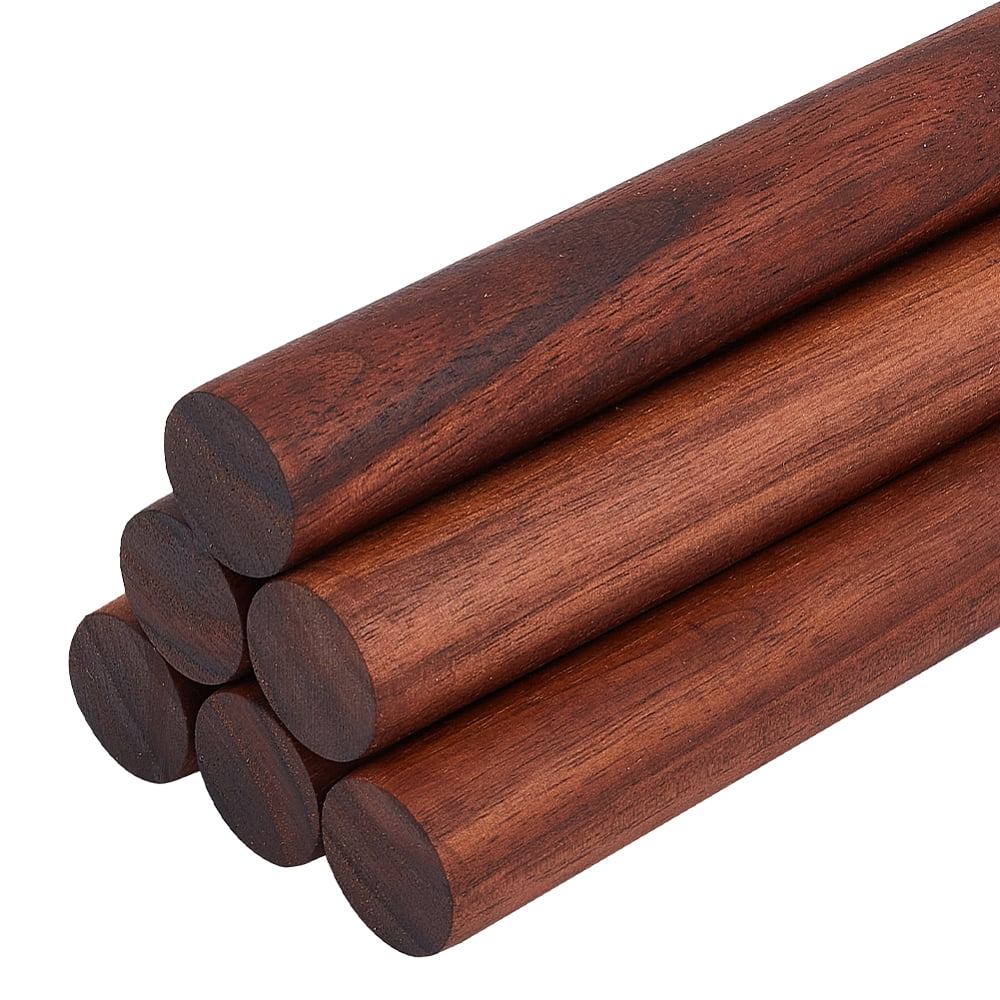 1 Bag 6Pcs Walnut Wood Craft Sticks Column Coconut Brown 20x2cm