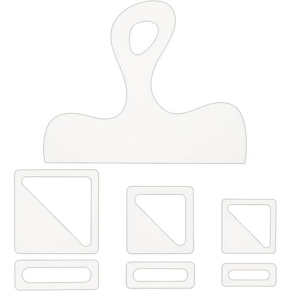 1 Bag 7Pcs Charcuterie Template Acrylic Handle Cutting Board Router Template Triangle Tracing Stencils Guide Tools for Woodworking Charcuterie Handle Template Rectangle Square Shape