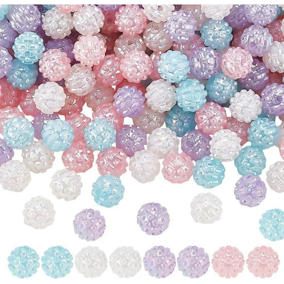 1 Bag About 850 Pcs Acrylic Disco Ball Beads Colorful Opaque Round Bubblegum Berry Beads Acrylic Loose Spacer Beads 11mm Crystal Beads for Necklace Bracelet Jewelry Making Crafts