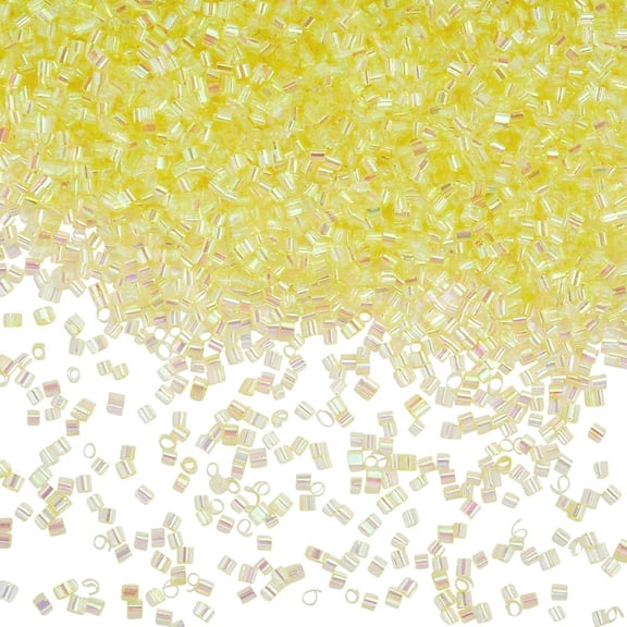 1 Bag 90g Straw Tube Beads Bingsu Crunchy Beads Yellow Plastic Iridescent Soft Transparent Small Tube Bingsu Add Ins Bead