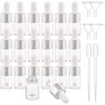 thumbnail image 1 of 1 Bag DIY 5ml Glass Dropper Bottles Kit with Transparent Plastic Funnel Hopper and Disposable Transfer Pipettes Silver 5.6x1.05~2.2cm Capacity: 5ml, 1 of 8