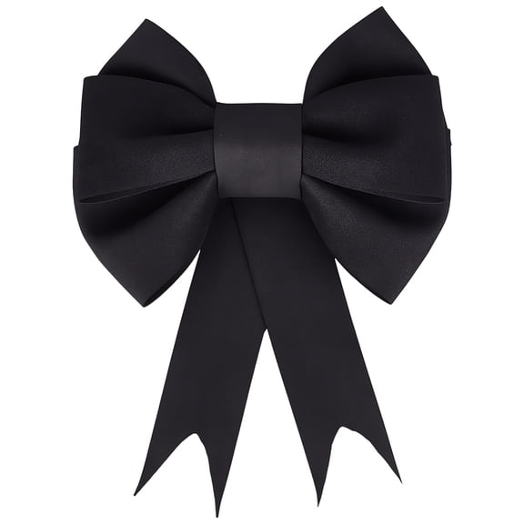 1 Bag EVA Bowknot Making Kits including EVA Fabric Polyester Ribbons Adhesive Tape Hook Hanger Black 603x151x1.5mm
