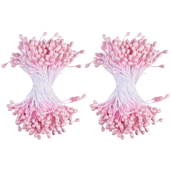 1 Bag Eco-Friendly Matte Gypsum Flower Core Double Heads Flower Stamen Pistil for Artificial Flower Making Scrapbook Home Decoration Pink