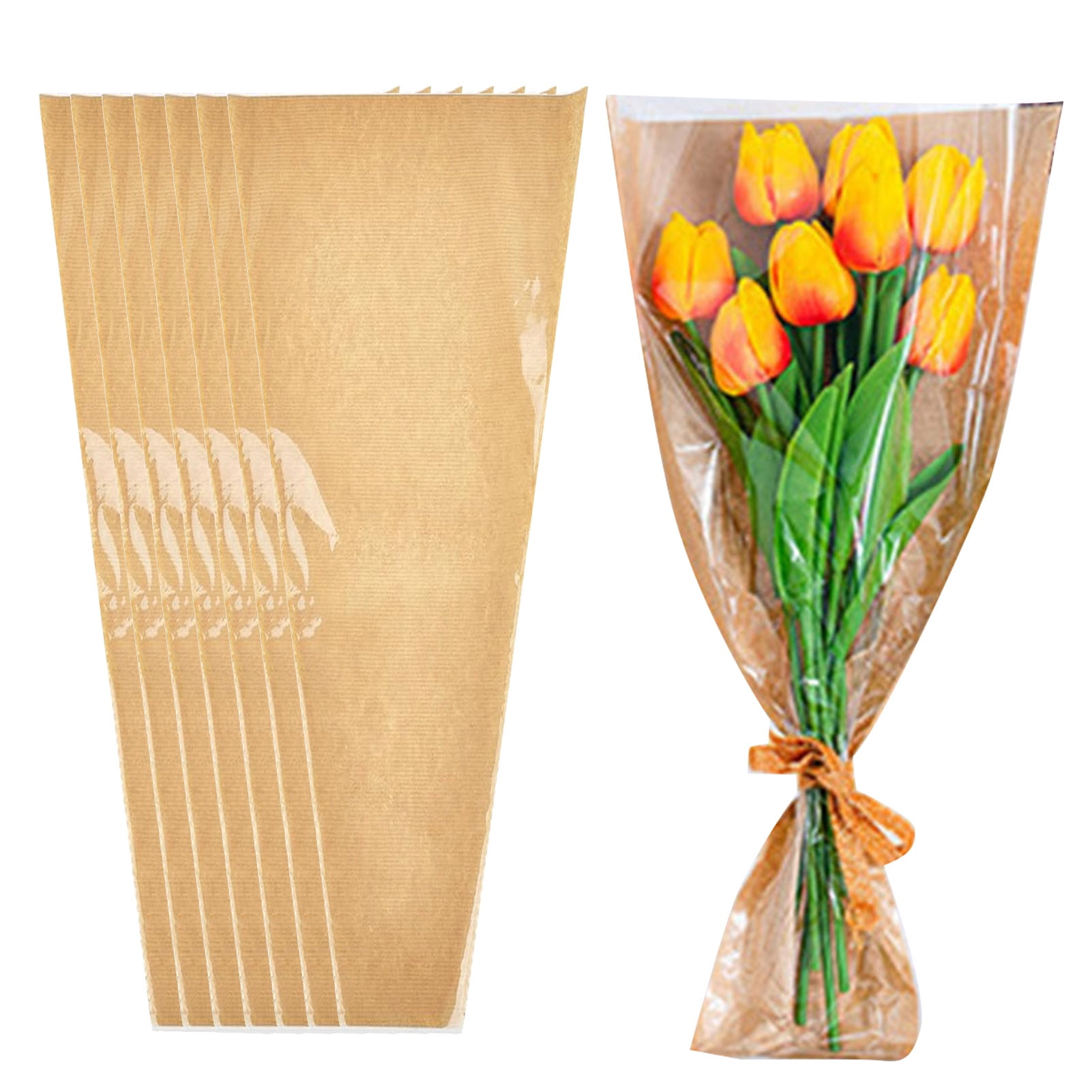 1 Bag Flower Bouquet Sleeves No Odor Flower Wrapping Kraft Papers