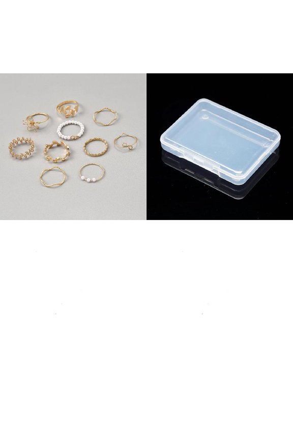 1 Bag Iron Findings Rings with Imitation Plastic Pearl Golden Inner Diameter: 17~18mm 10pcs/bag DIY