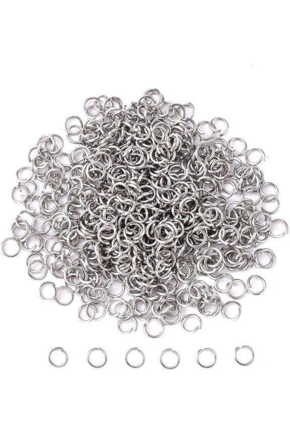 1 Bag Jump Rings Stainless Steel Open Jump Rings 21 Gauge Chainmail Rings Connector Rings for Earring Bracelet Necklace Jewelry Keychain DIY Craft Making