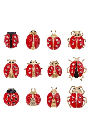 1 Bag Ladybug Brooch Cute Insect Brooch Enamel Ladybug Cartoon Insect Brooches Set Insects Pin Clip Cartoon Animal Shape Brooches