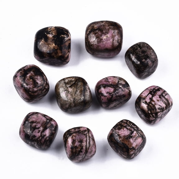 1 Bag Natural Rhodonite Beads Healing Stones for Energy Balancing Meditation Therapy Tumbled Stone Vase Filler Gems No Hole/Undrilled Nuggets 19~30x18~28x10~24mm 250~300g/bag