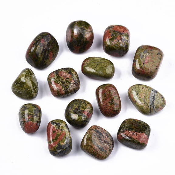 1 Bag Natural Unakite Beads Healing Stones for Energy Balancing Meditation Therapy Tumbled Stone Vase Filler Gems No Hole/Undrilled Nuggets 19~30x18~28x10~24mm 250~300g/bag