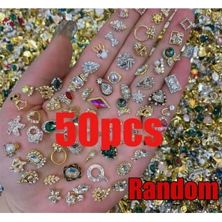 6 Grids 3D White Acrylic Flower Nail Parts Mixed Steel Beads Charms Design  Nail Art Decoration DIY Jewelry Accessory 