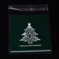 thumbnail image 1 of 1 Bag Rectangle OPP Cellophane Bags with Christmas Tree Pattern Dark Green 14x9.9cm Unilateral Thickness: 0.035mm Inner Measure: 11x9.9cm 95~100pcs/bag, 1 of 3