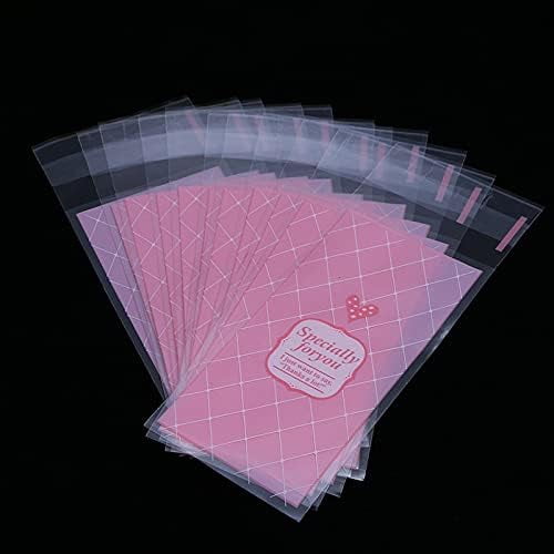 1 Bag Rectangle Plastic Cellophane Bags Plastic Bags for Lipstick Packaging Hot Pink Treat Bags for Lipstick Packaging Gifts and Party Favors Bags 13x5cm Unilateral Thickness: 0.035mm Pink