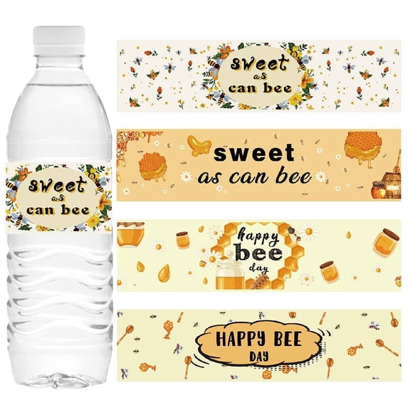 1 Bag Self-Adhesive Plastic Labels Stickers for Package Rectangle Bees Pattern 50x216mm 25pcs/style 100pcs